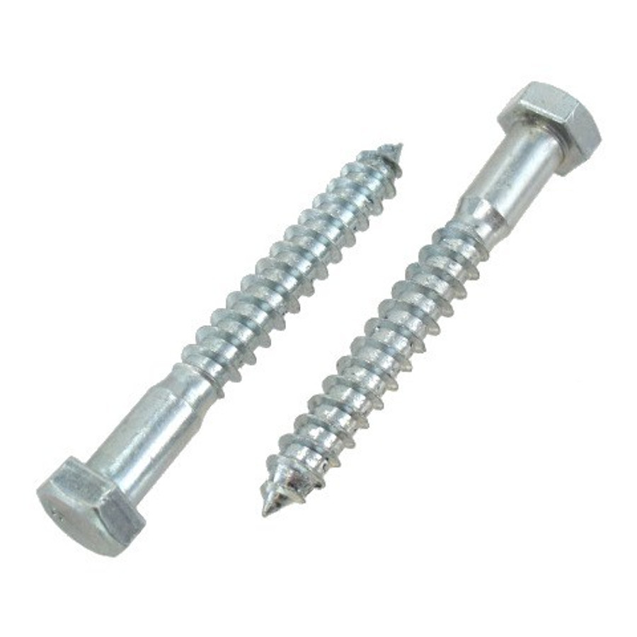 1/2" X 4" Zinc Plated Grade 2 Lag Screws (Box of 25)