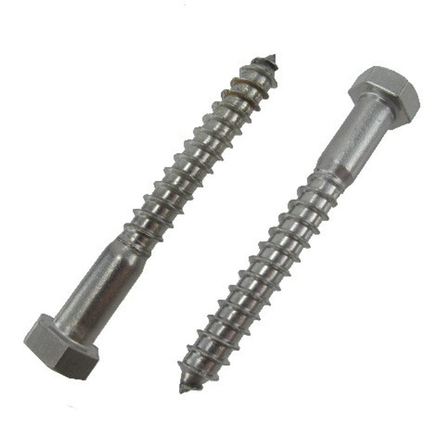 3/8" X 4" Stainless Steel Lag Screws (Pack of 12)