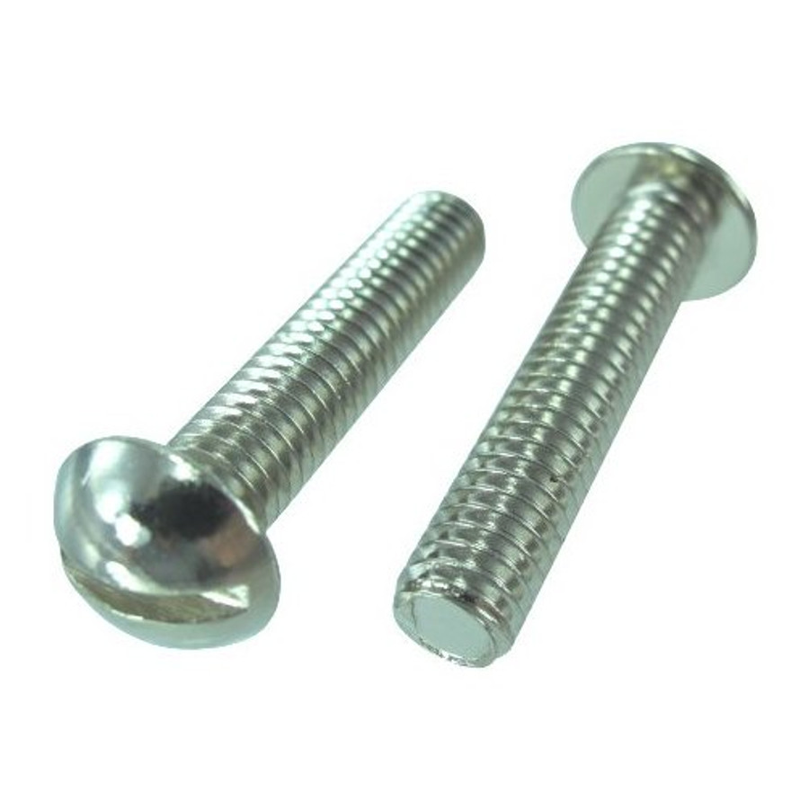 10/32 X 4" Zinc Plated Round Head Slotted Machine Screws (Pack of 12)
