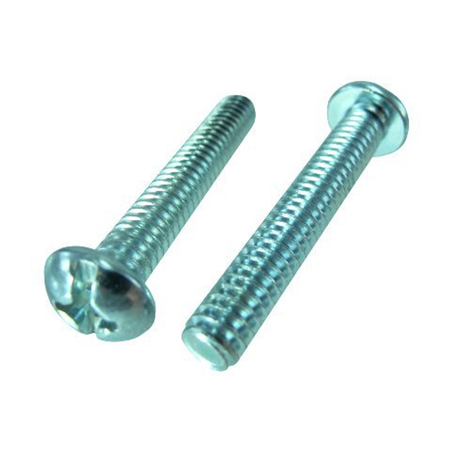 10/24 X 2" Zinc Plated Round Head Phillips Machine Screws (Box of 100)