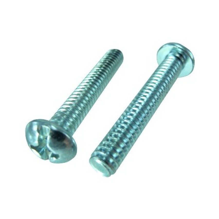 1/4"-20 X 3" Zinc Plated Round Head Phillips Machine Screws (Box of 100)