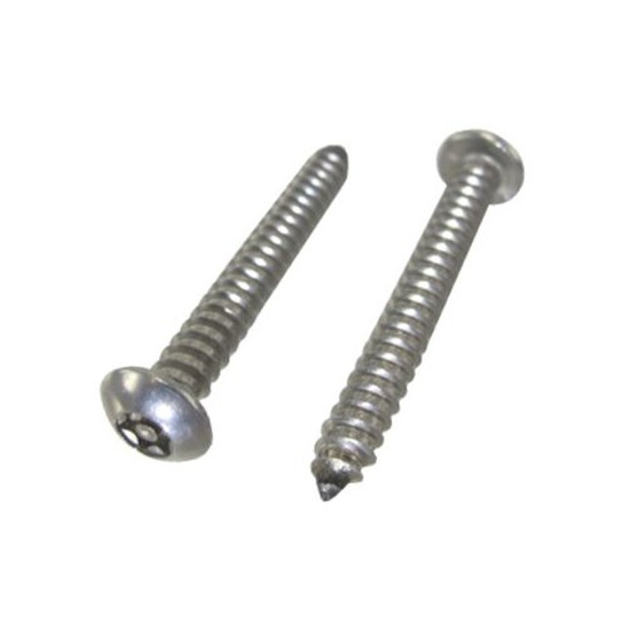 # 8 X 2" Stainless Steel Button Head Tamperproof Torx Sheet Metal Screws (Box of 100)