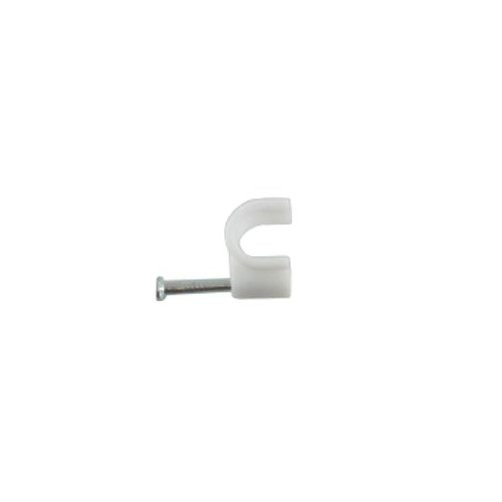 White Nail-In Coaxial Clips (Pack of 20)