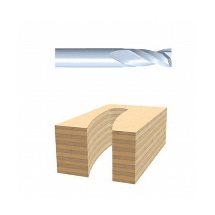 1/4" X 1" Solid Carbide Double Flute UpCut Spiral Bit (1/4" Shank)