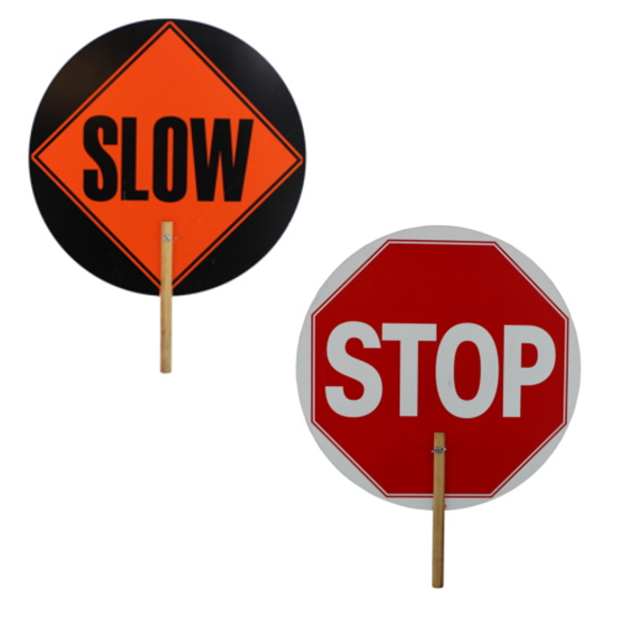 18" Stop and Slow Paddle Sign - (Available For Local Pick Up Only)