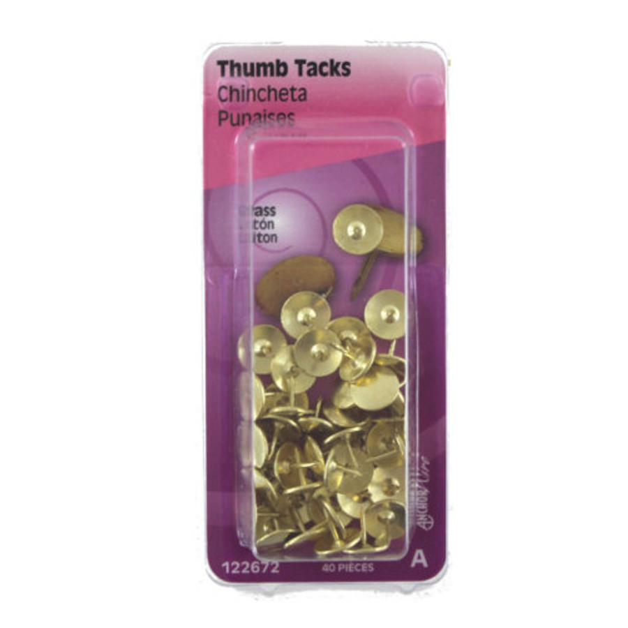 Brass Thumb Tacks (Pack of 40)