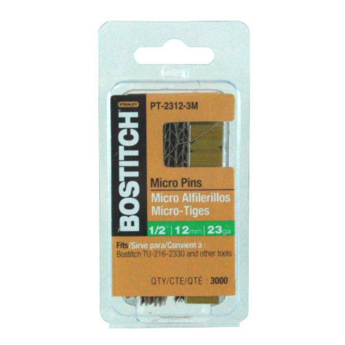 1/2" 23 Gauge Micro Pin Nails (Pack of 3,000)