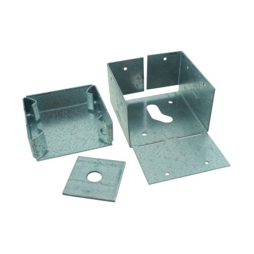 4" X 4" Galvanized Adjustable Post Base - 4 Side (16 Gauge)