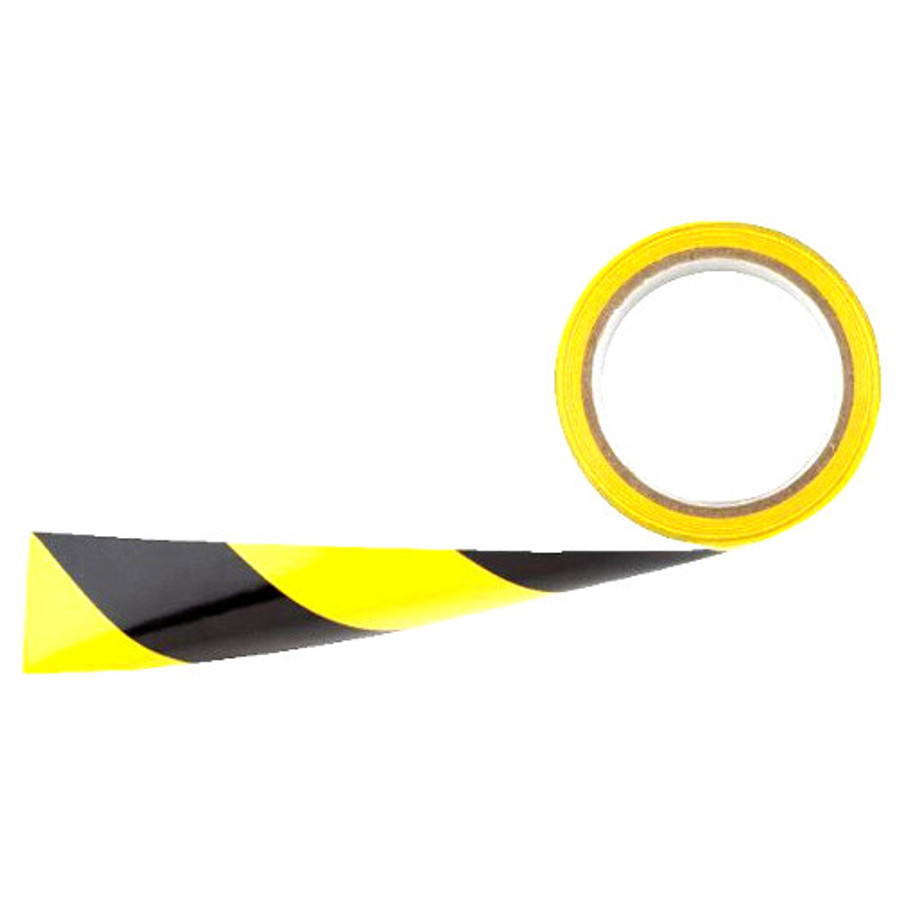 2" X 54' Black and Yellow Striped Hazard Adhesive Tape