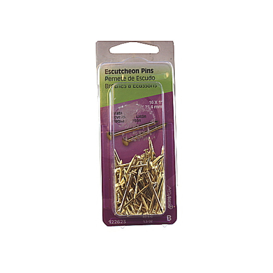 # 16 X 1" Brass Plated Escutcheon Pins (1.5 oz. Pack)
