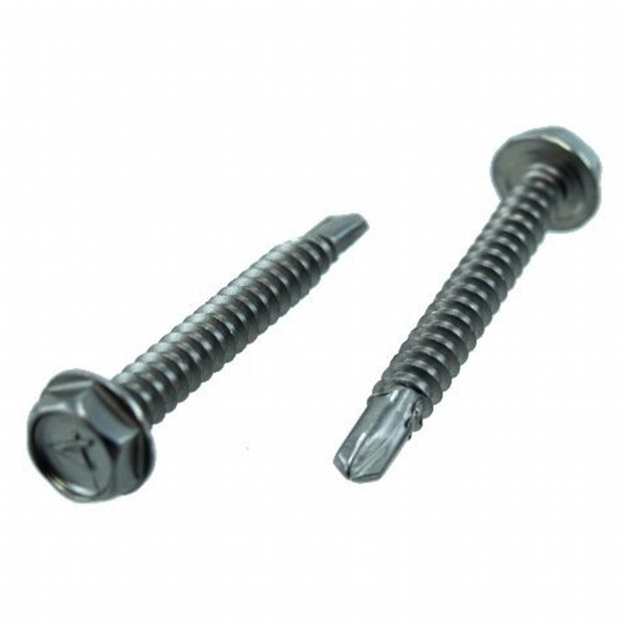 # 14 X 4" Stainless Steel Hex Head Drill & Tap Screws (Box of 100)