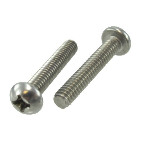 12/24" X 3" Stainless Steel Round Head Phillips Machine Screws (Box of 100)