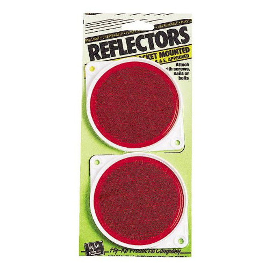 3-1/4" Red Plastic Reflectors In Mounting Frame (Pack of 2)