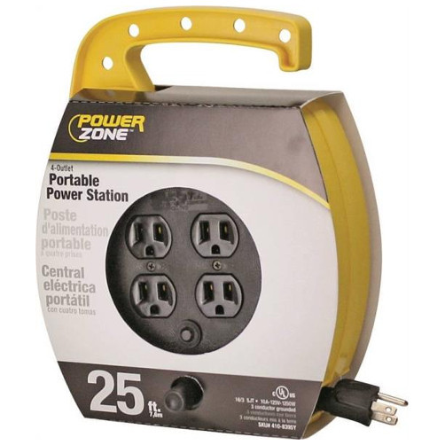 4 Outlet 25' Extension Cord Reel
