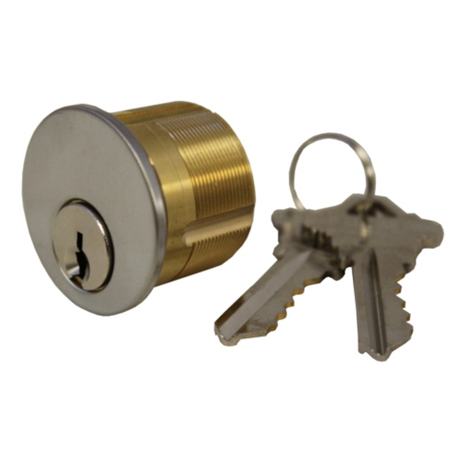 1" Satin Chrome Finish Solid Brass Mortise Cylinder K.A.