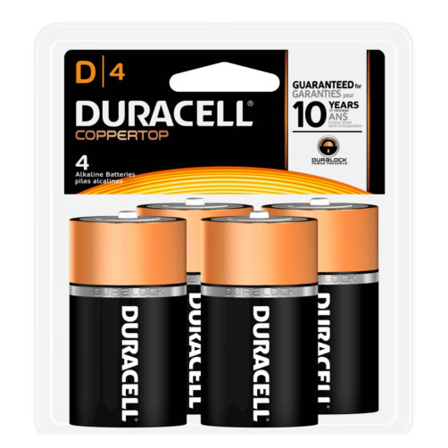 Duracell "D" Alkaline Batteries (Pack of 4)