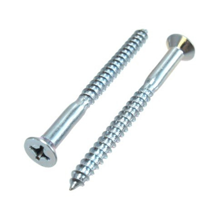 # 18 x 6" Zinc Plated Flat Head Phillips Wood Screws (Box of 100)