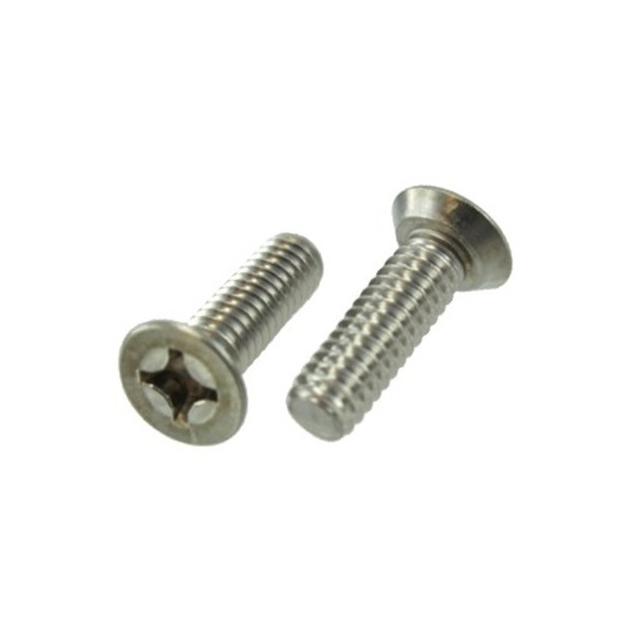 10/24 X 1/2" Stainless Steel Flat Head Phillips Undercut Machine Screws (Box of 100)