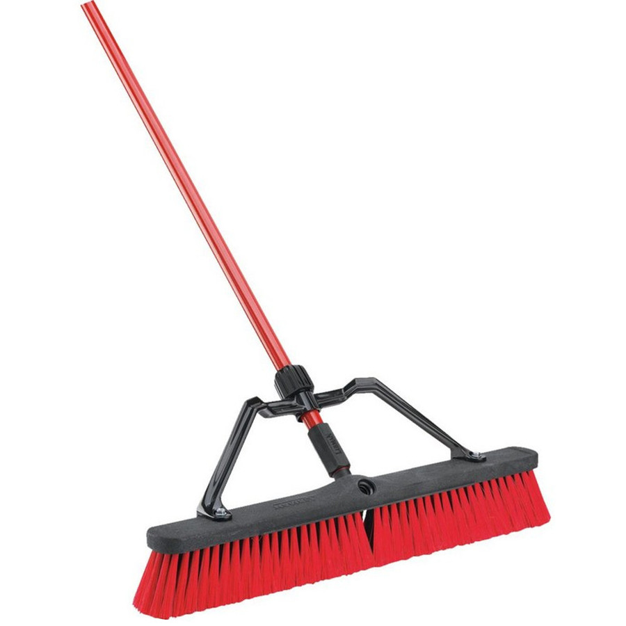 24" Heavy-Duty Push Broom With Handle And Brace