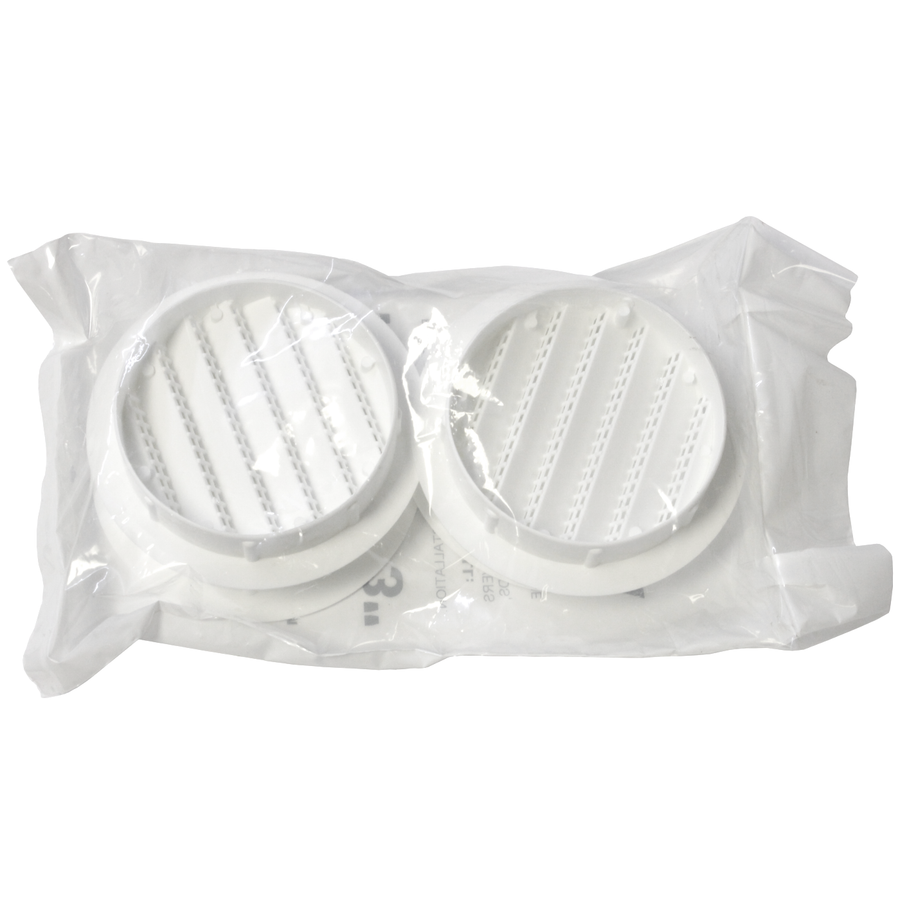 3" White Plastic Round Soffit Vents (Pack of 4)