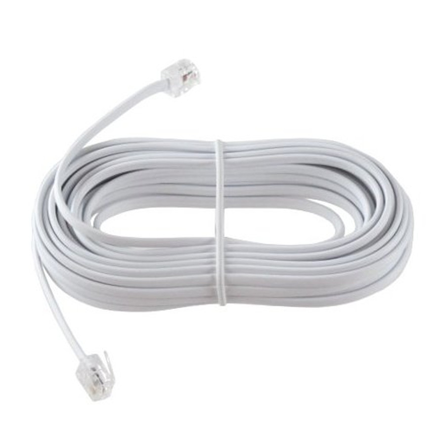 25' White Phone Line Cord