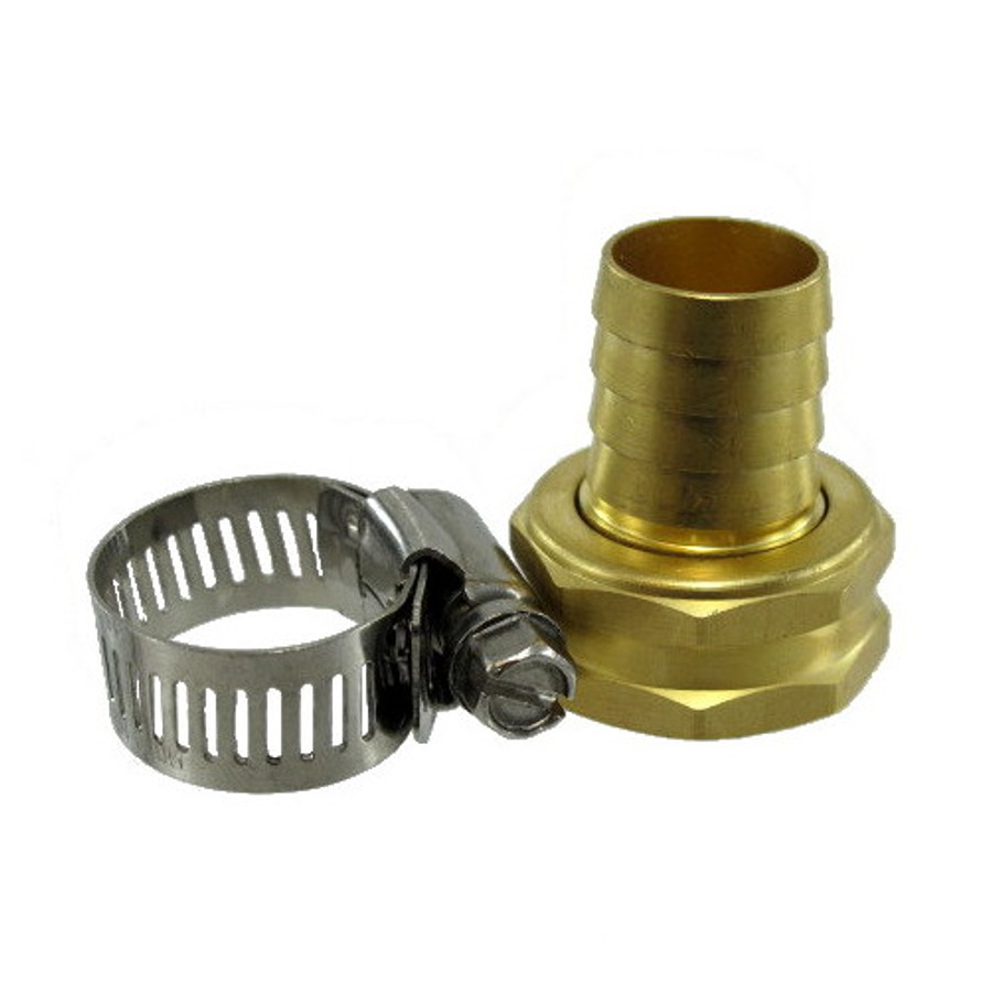 3/4" Brass Female Hose Repair Coupling With Clamp