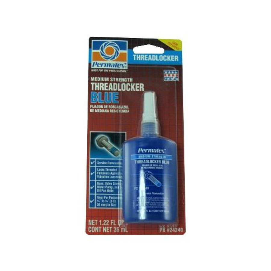 36 mL. Medium Strength Blue Threadlocker