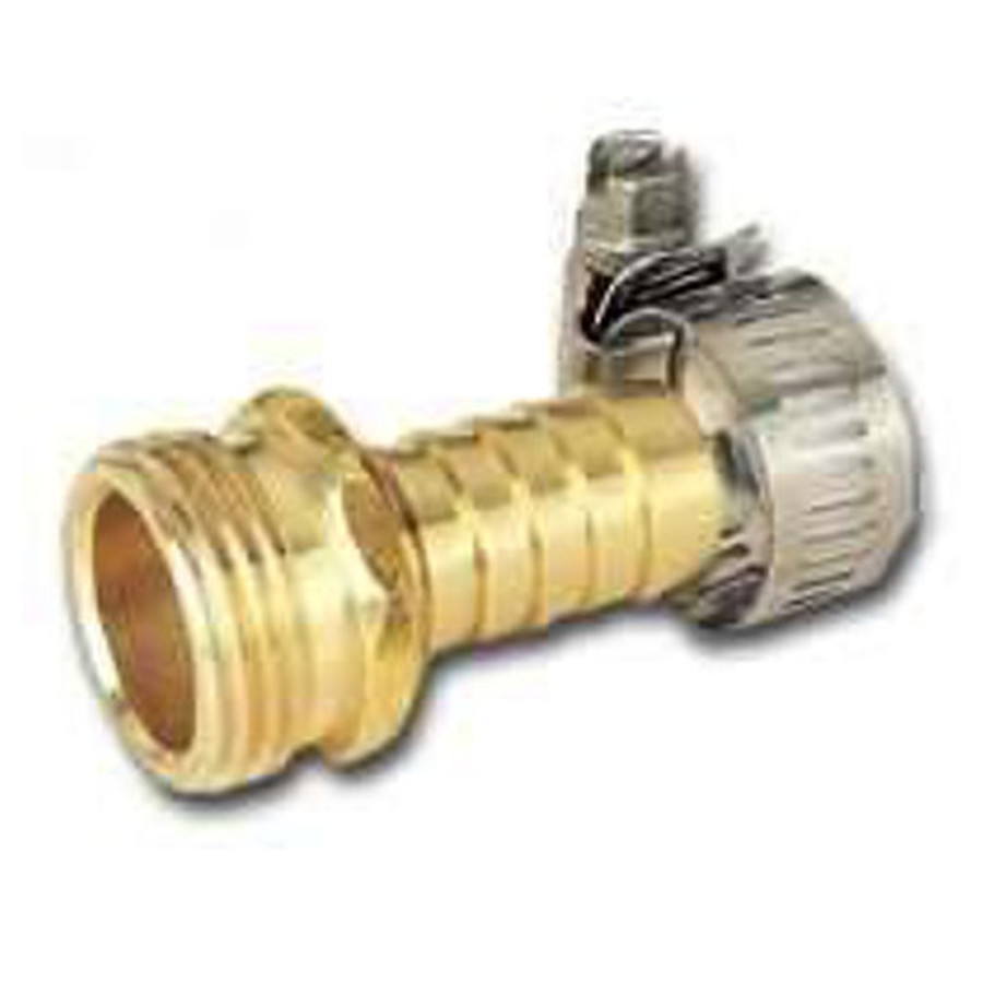 1/2" Brass Male Hose Repair Coupling With Clamp