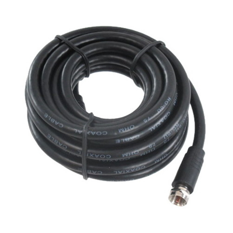 12' RG6 Black Coaxial Cable