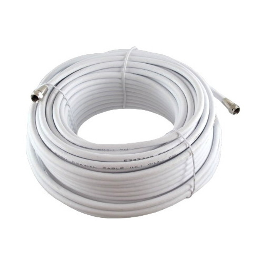 100' RG6 White Coaxial Cable