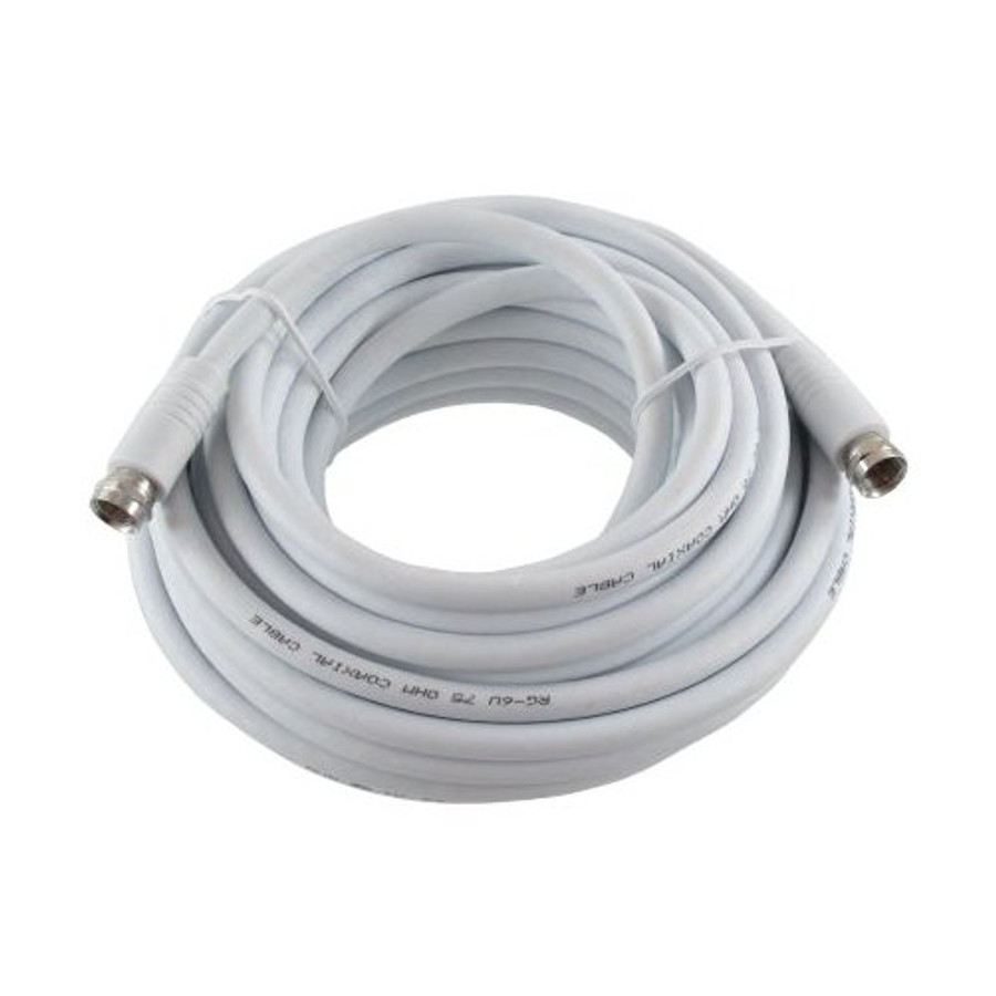 25' RG6 White Coaxial Cable