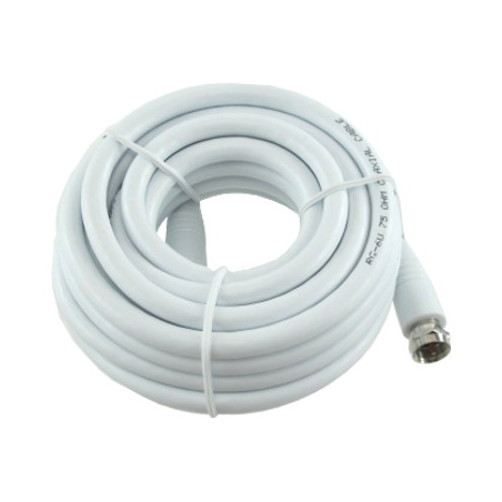 12' RG6 White Coaxial Cable