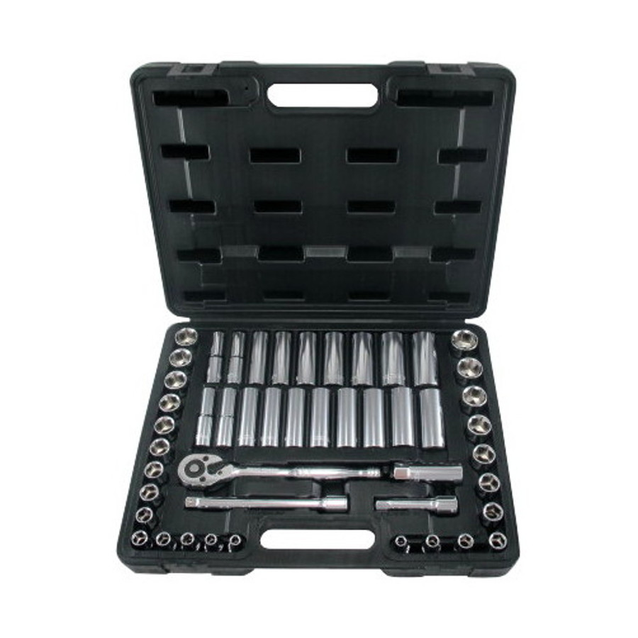 3/8" Drive - 48 Piece 1/4" to 7/8" Sockets & 6mm to 19mm Metric Sockets