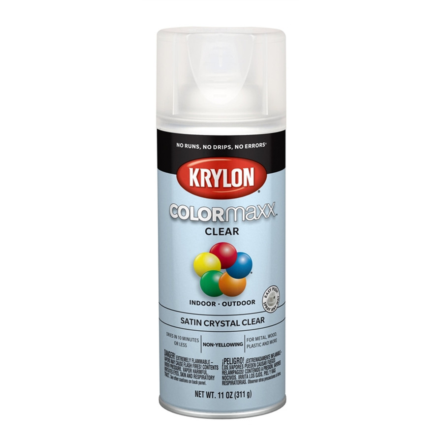11 oz. Krylon ColorMaxx Satin Crystal Clear Spray Paint - (Available For Local Pick Up Only)