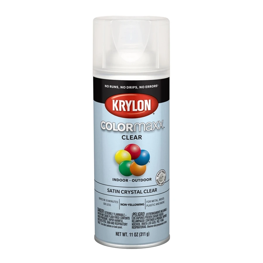 11 oz. Krylon ColorMaxx Satin Crystal Clear Spray Paint