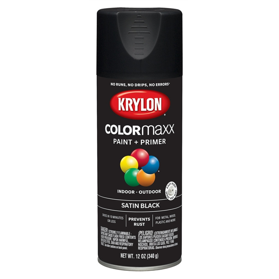 12 oz. Krylon ColorMaxx Satin Black Spray Paint - (Available For Local Pick Up Only)