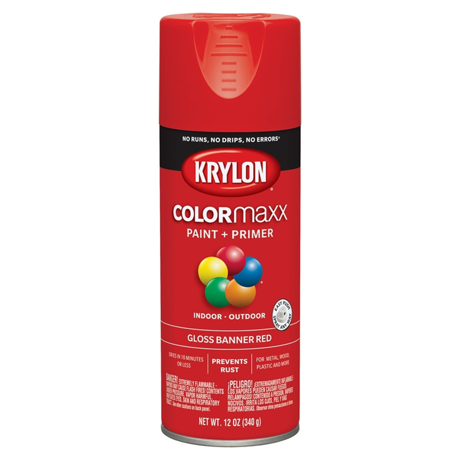 12 oz. Krylon ColorMaxx Gloss Banner Red Spray Paint - (Available For Local Pick Up Only)