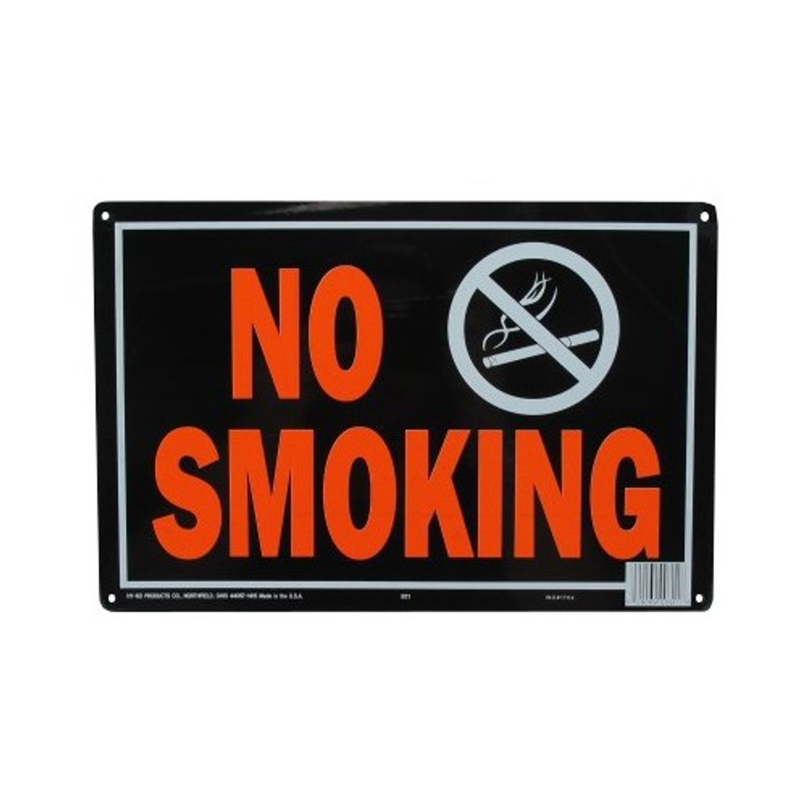 9-1/4" X 14" "No Smoking" Metal Sign