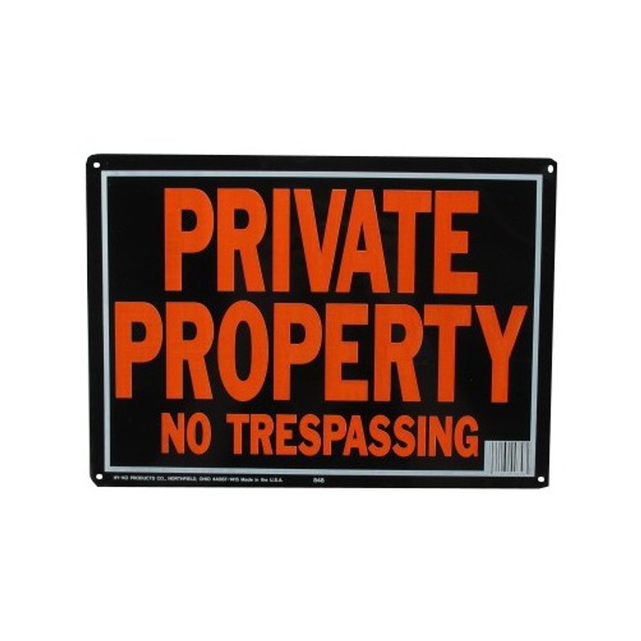 9-1/4" X 14" "Private Property" Metal Sign