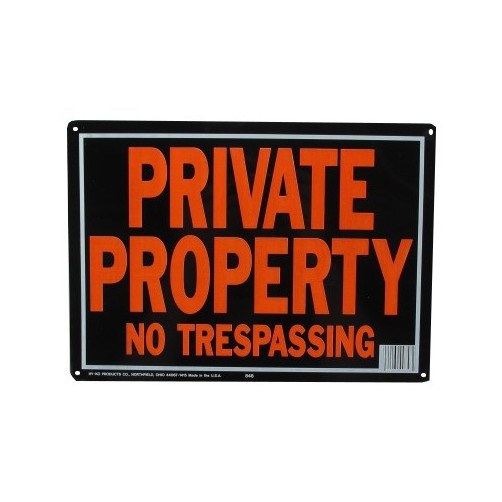 9-1/4" X 14" "Private Property" Metal Sign