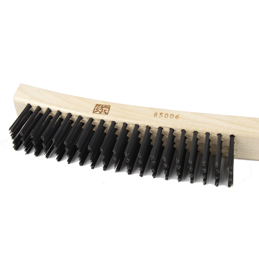 Long Handle Carbon Steel Wire Scratch Brushes (4 X 19 Bristles) - (Pack of 12)