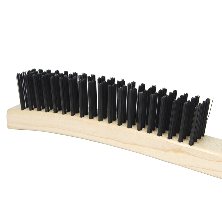 Long Handle Carbon Steel Wire Scratch Brushes (4 X 19 Bristles) - (Pack of 12)