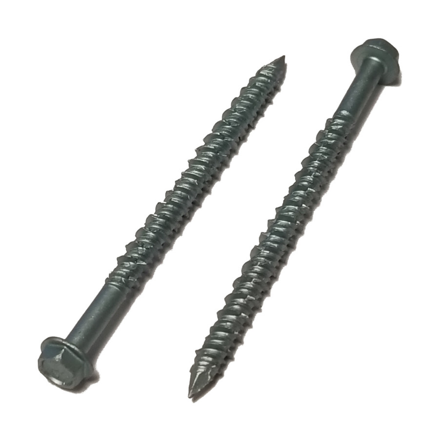 1/4" X 2-1/4" Stainless Steel Hex Head Slotted Concrete Screws (Pack of 12)