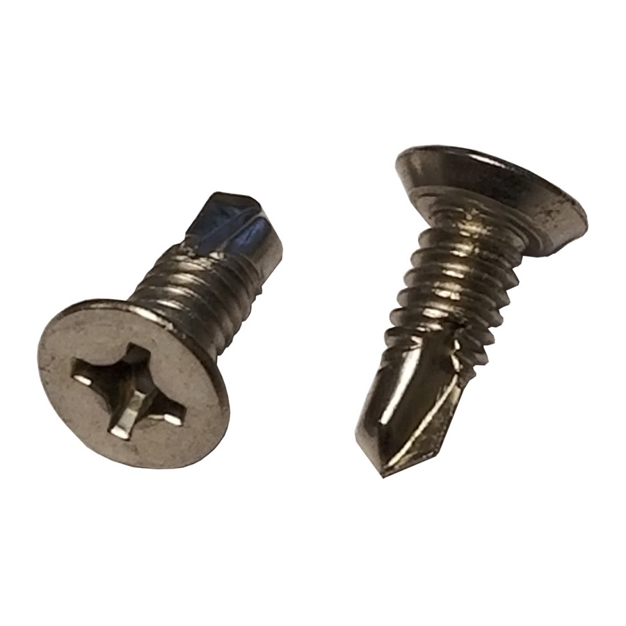 12/24 X 5/8" Stainless Steel Flat Head Phillips Undercut Drill & Tap Screws (Box of 100)