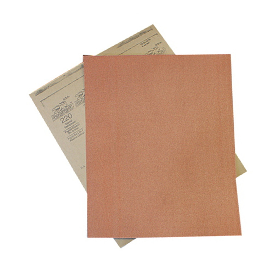 9" X 11" 220-Grit Garnet Sandpaper Sheet
