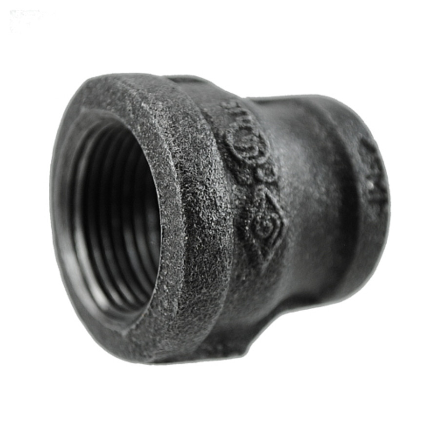 1-1/2" X 1-1/4" Black Pipe Reducing Coupling