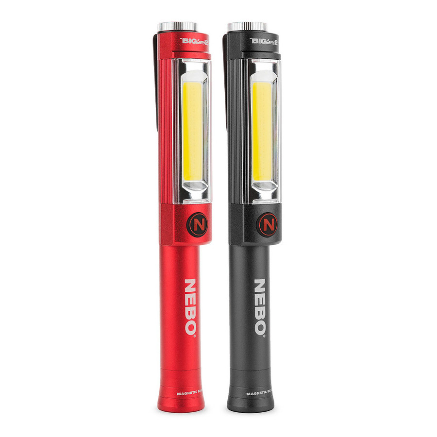 NEBO 500 Lumens Big Larry 2 Magnetic Worklight With Red Hazard Flasher Strobe, Red or Black