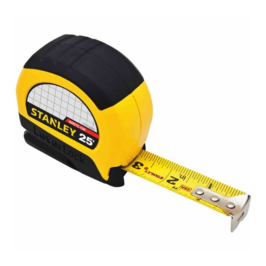 1" X 25' LeverLock Tape Measure With Write-On Label