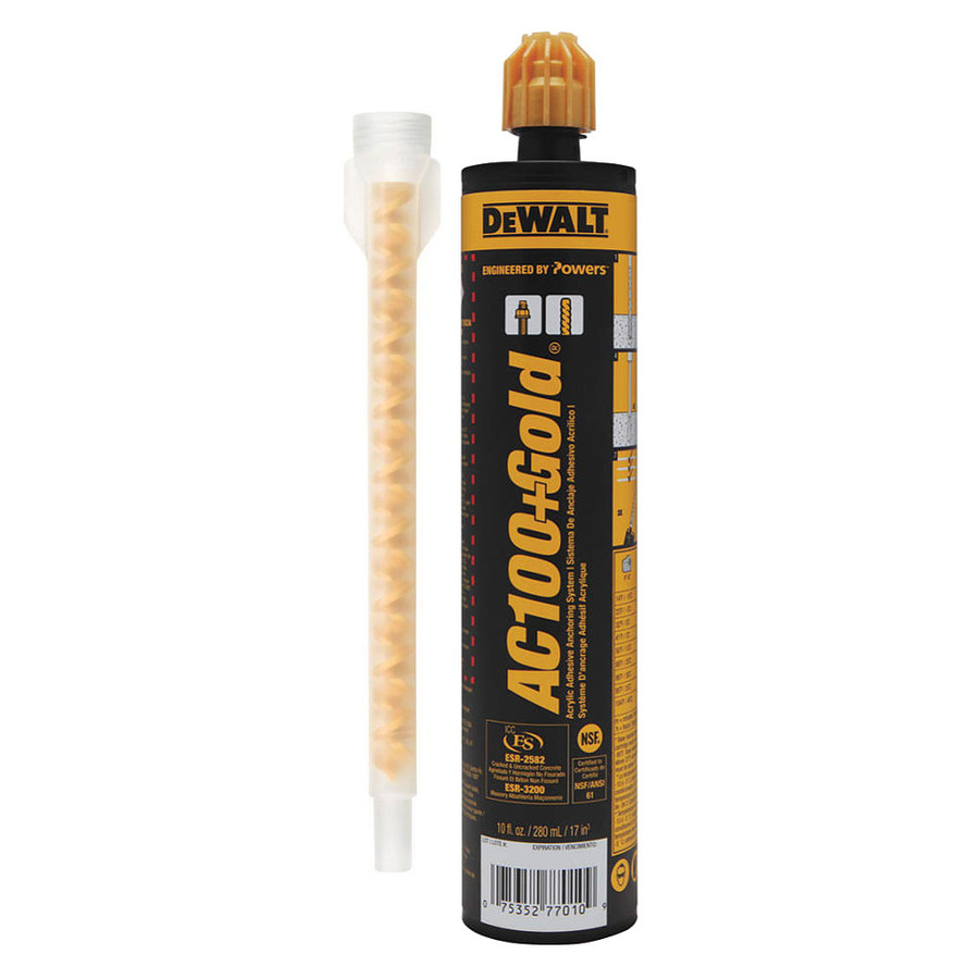 9.5 oz. DeWalt AC100+ Gold Quik-Shot Acrylic Epoxy Adhesive Anchoring System