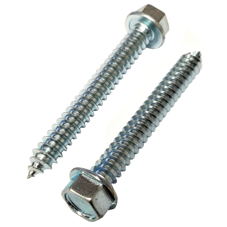 3/8" X 3" Zinc Plated Hex Head Sheet Metal Screws (Pack of 12)